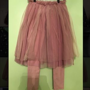 Zara Girls Tulle Skirt with Leggings